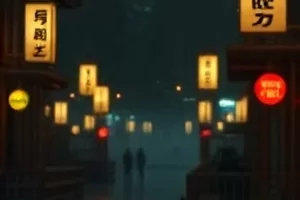 《铁轨尽头》夜戏铁轨旁的灯架与光斑